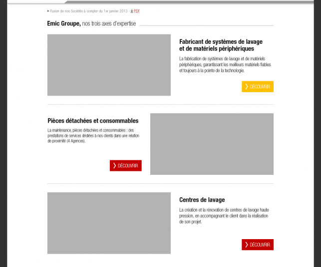 Conception graphique de la version bureau avec liens