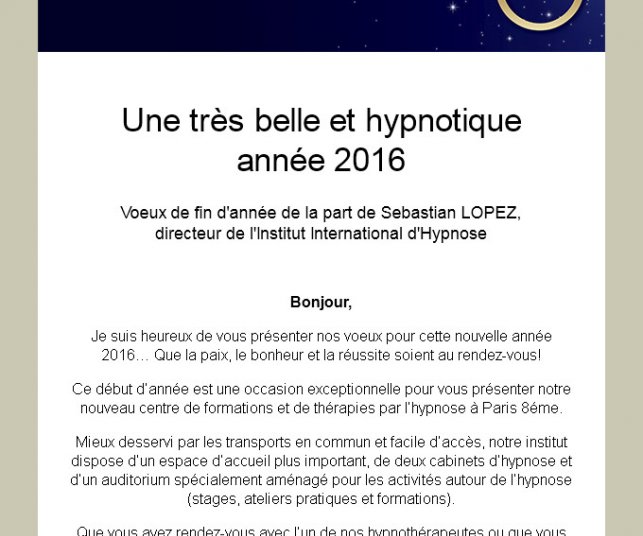 Conception d'un emailing de bonne année