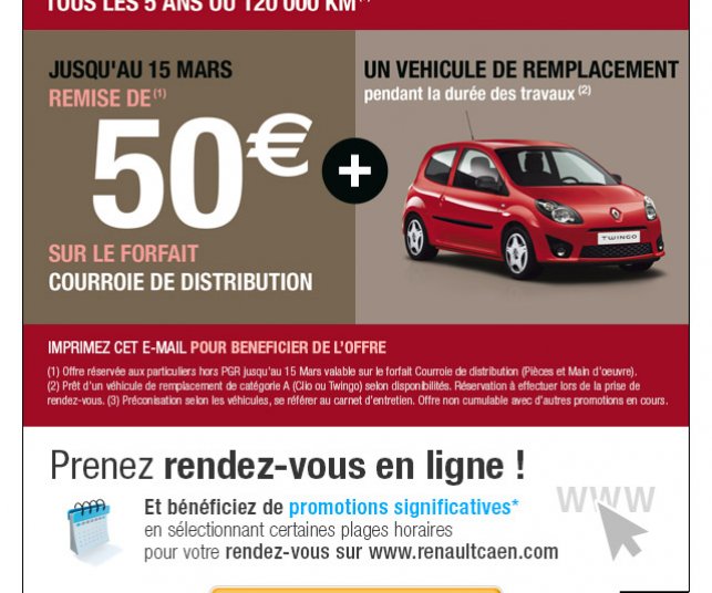 Création d'un emailing sur l'entretien