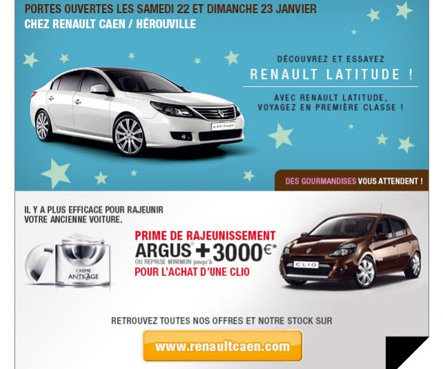Création d'un emailing sur les portes ouvertes Renault