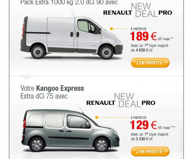 Création d'emailing sur la gamme Extra