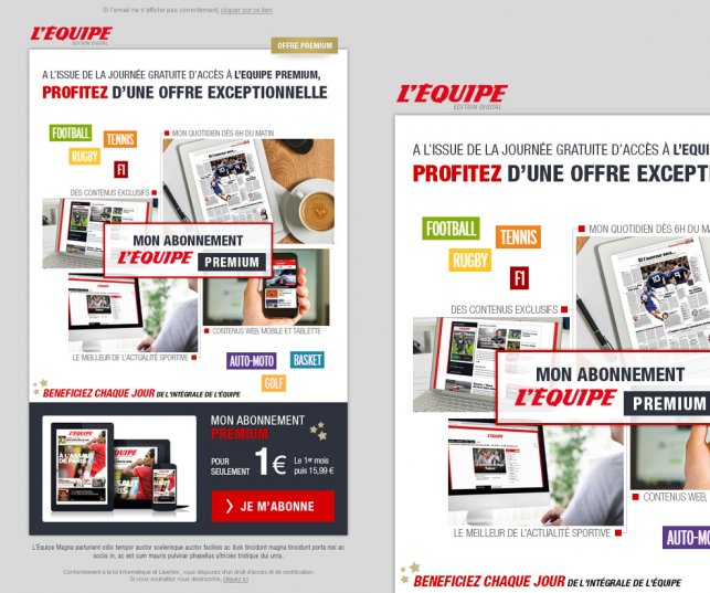 Création d'un emailing sur le sport