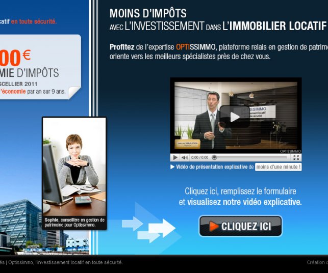 Graphisme de la page d'accueil de l'emailing