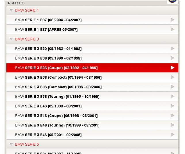 Graphisme de la page des modèles auto.