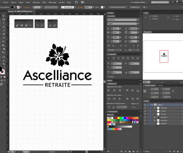 Conception du logo Ascelliance depuis Illustrator