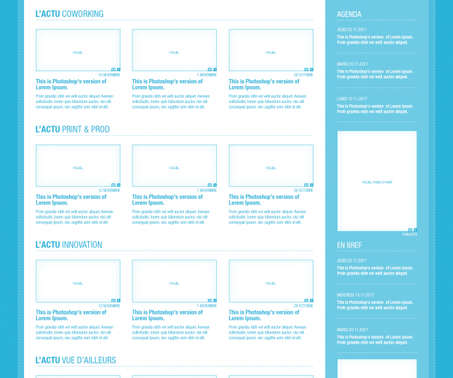 Proposition de maquette de la page d'accueil du site GF Mag