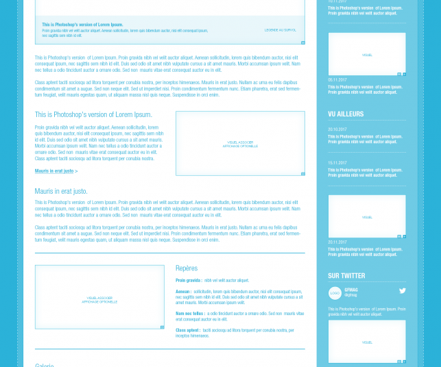 Proposition de maquette de la page article du site GF Mag