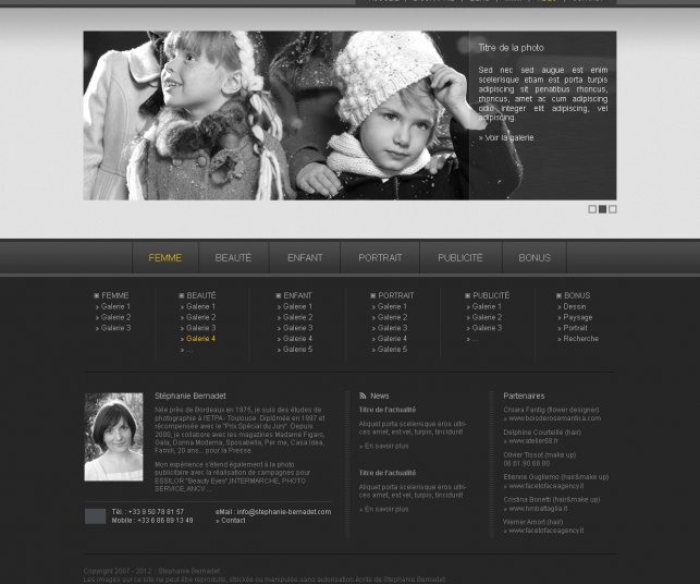 Création d'une proposition de maquette n°1 - page d'accueil