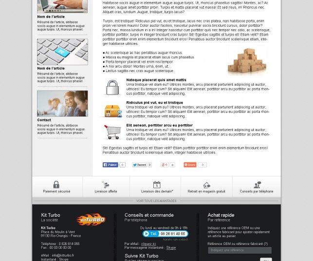 Graphisme du modèle des pages d'informations