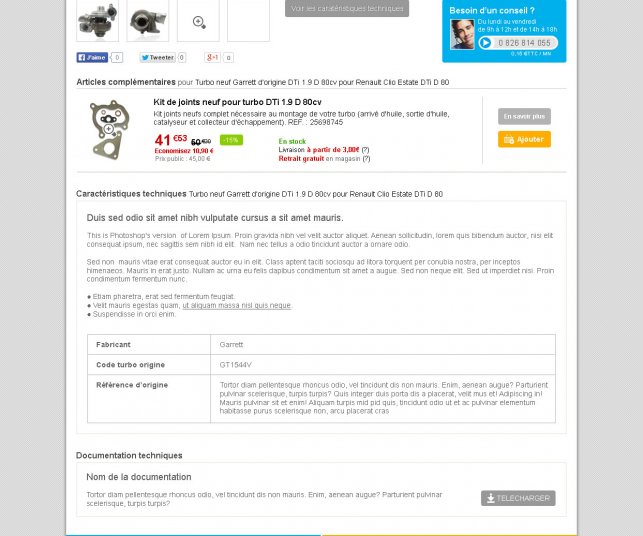 Graphisme du modèle de la page article