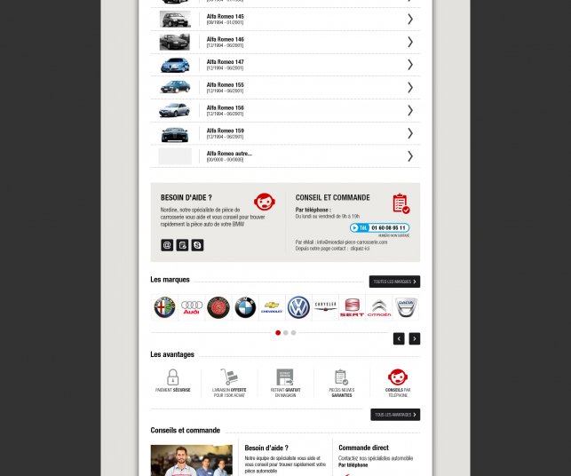 Création de la page marque et modèles