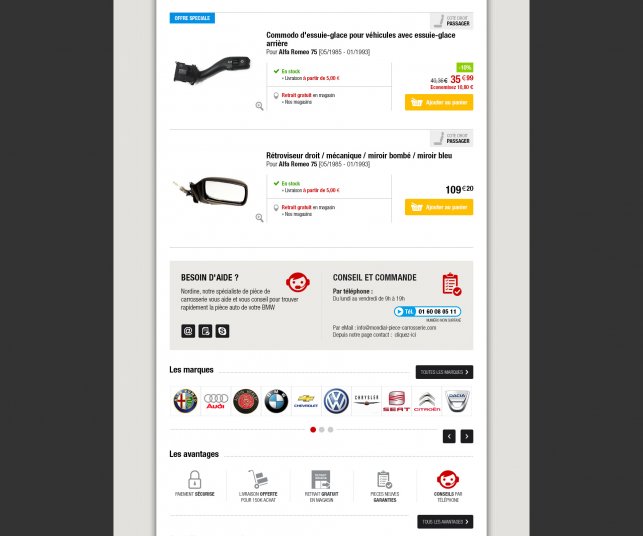 Conception de la page des articles par catégorie