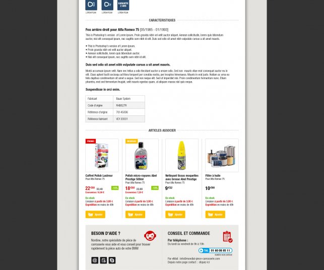 Conception graphique de la page article