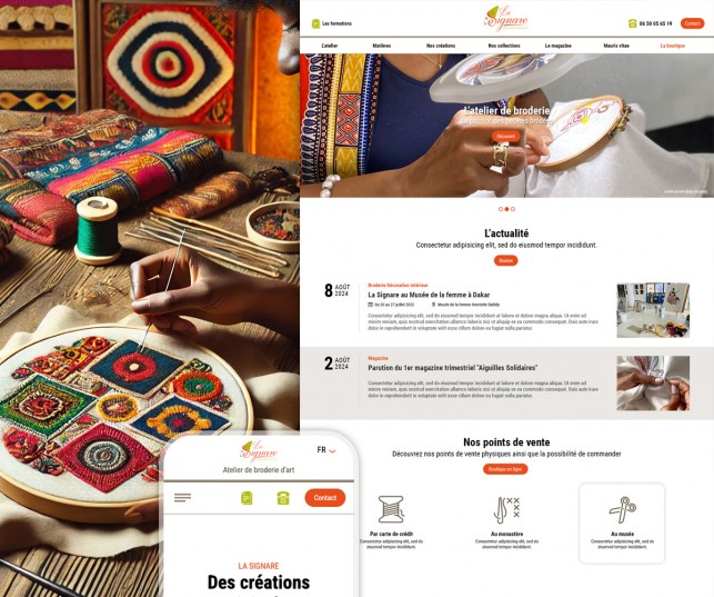 Création du site internet pour l’atelier de broderie La Signare