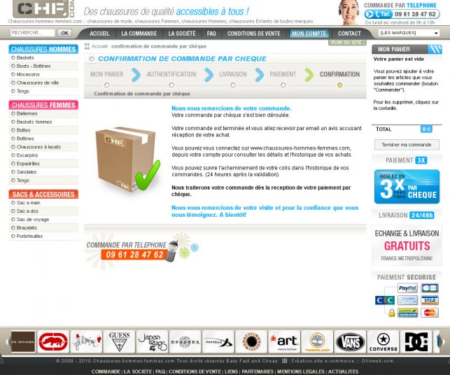 Confirmation de commande.