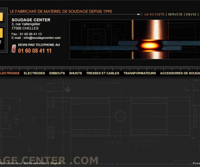 Création graphique des pages du site de soudage.