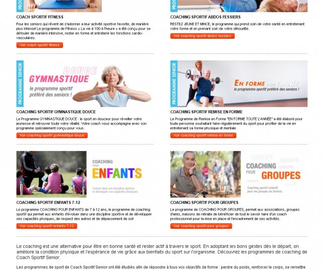 Les programmes de coach sénior