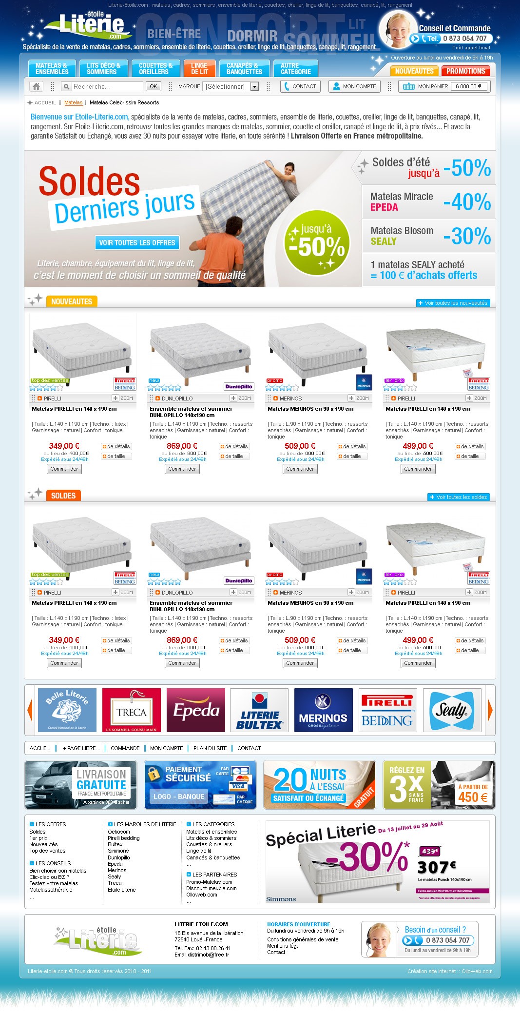 Création d'un site internet sur mesure pour Le matelas 365 - AntheDesign