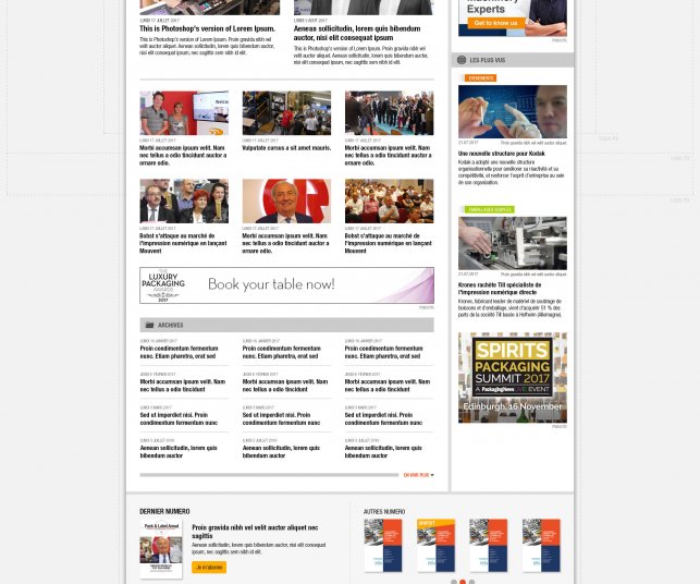 Graphisme de la page rubrique