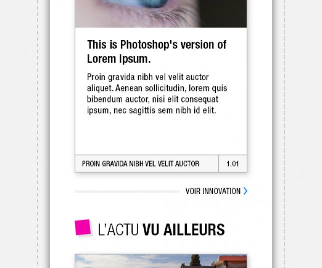 Déclinaison graphique de la page d'accueil en version téléphone
