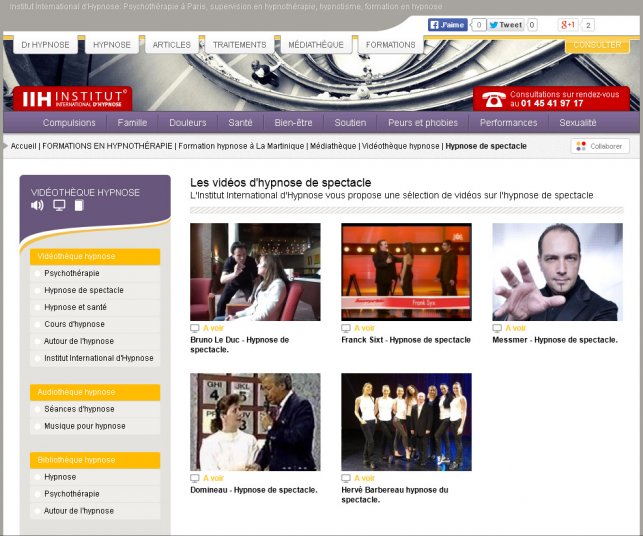 Détail de la page des albums de médias