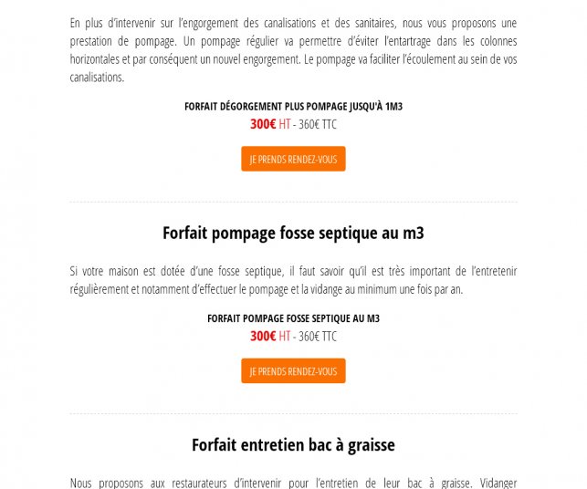 Conception graphique de la page des services