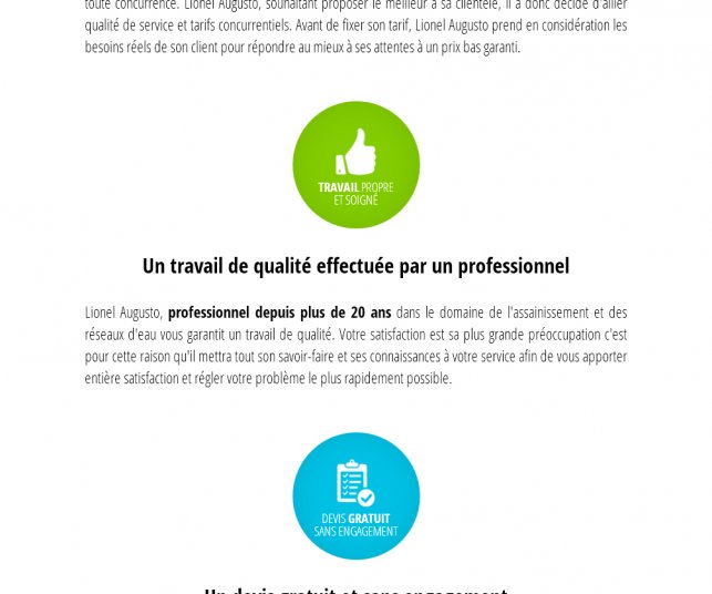 Conception graphique de la page des avantages