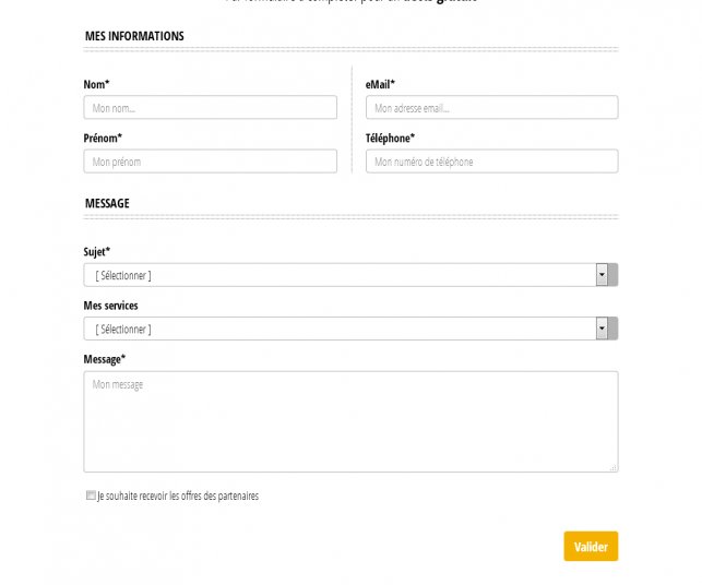 Conception graphique de la page de devis