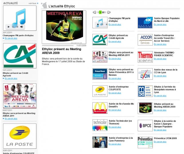 Création de la page des actualités du site de prévention