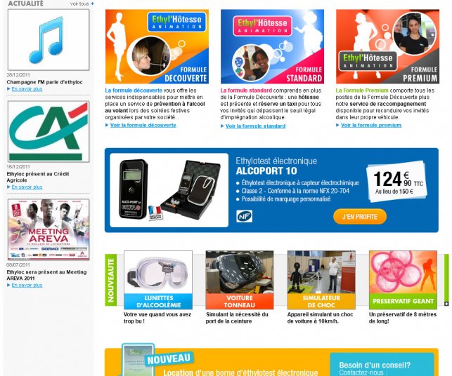 Page d'accueil du site de prévention