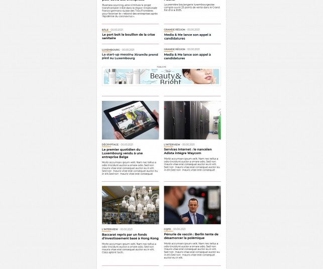 Conception graphique de site internet - tablette