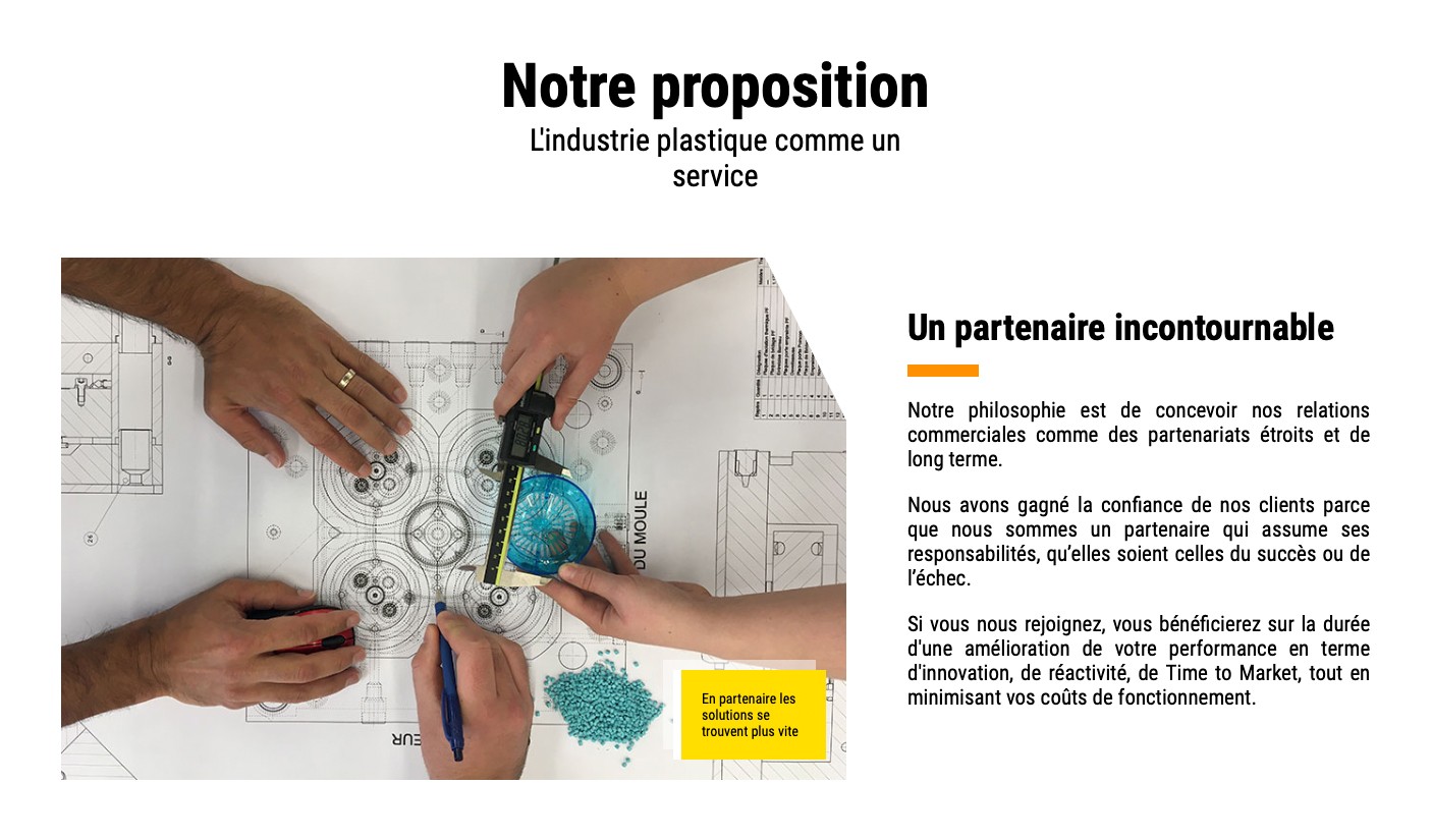 Détail de la page d'accueil