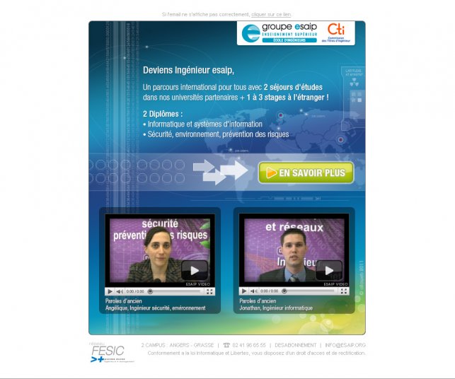 Version simplifié de l'emailing