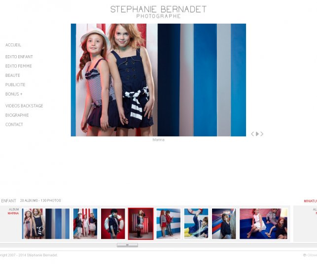 Version en ligne après adaptation - page galerie