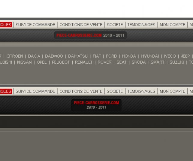 Graphisme du bas de page du site piece-carrosserie