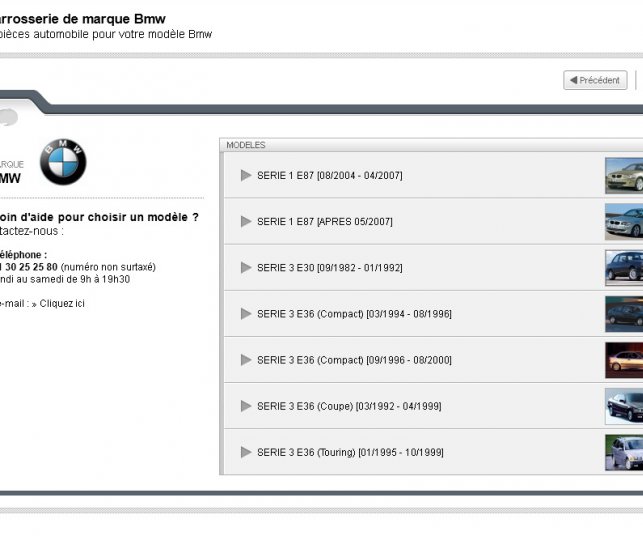 Détail graphique de la page modèles de véhicule.