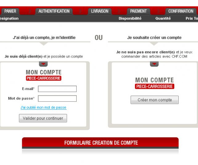 Création graphique de la page d'authentification