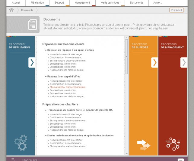 Graphisme de site internet de document