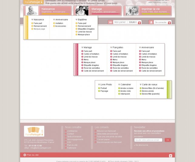 Détail graphique des menus