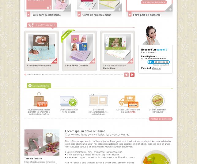 Graphisme de la page section.