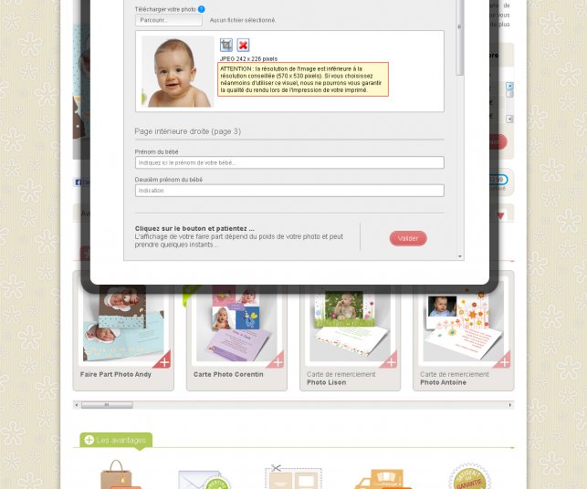 Graphisme de la page produit et personnaliser.