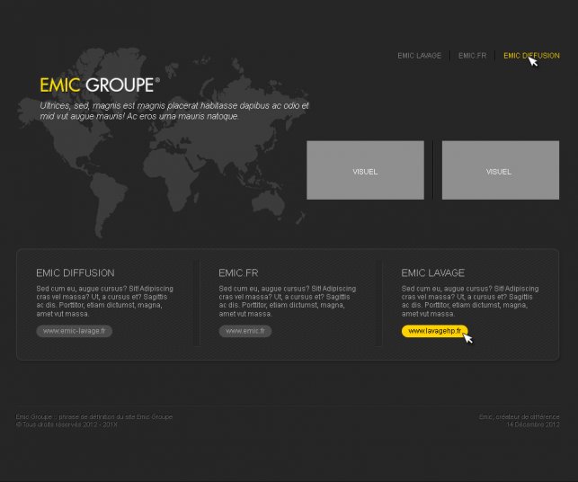 Création graphique du site Emic Groupe