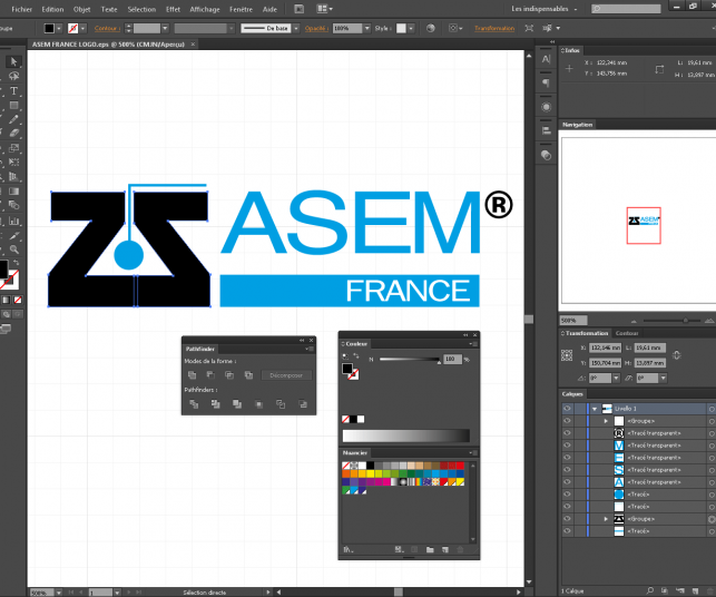 Lifting du logo de l'entreprise Asem