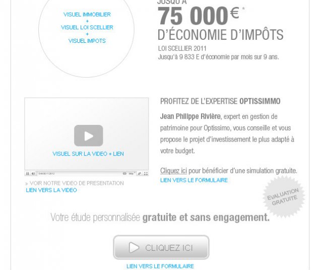 Maquette d'emailing sur l'immobilier