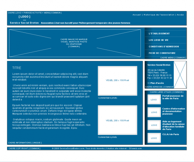 Maquette n°2 du site de l'association
