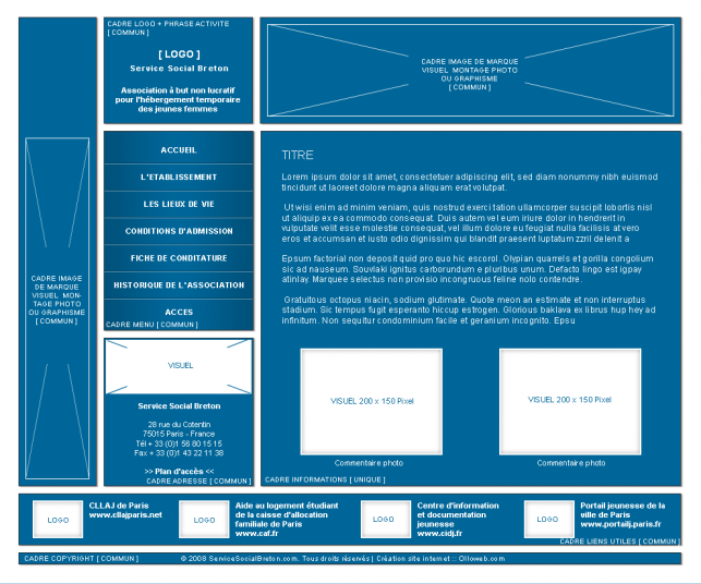 Maquette n°3 du site de l'association