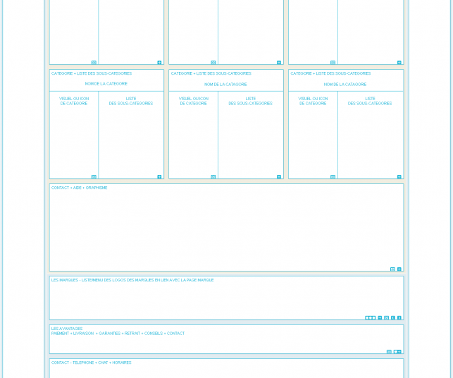 Maquette de site e-commerce de la page des modèles de pièces auto