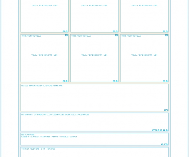 Conception d'une maquette pour la page d'accuel du site e-commerce