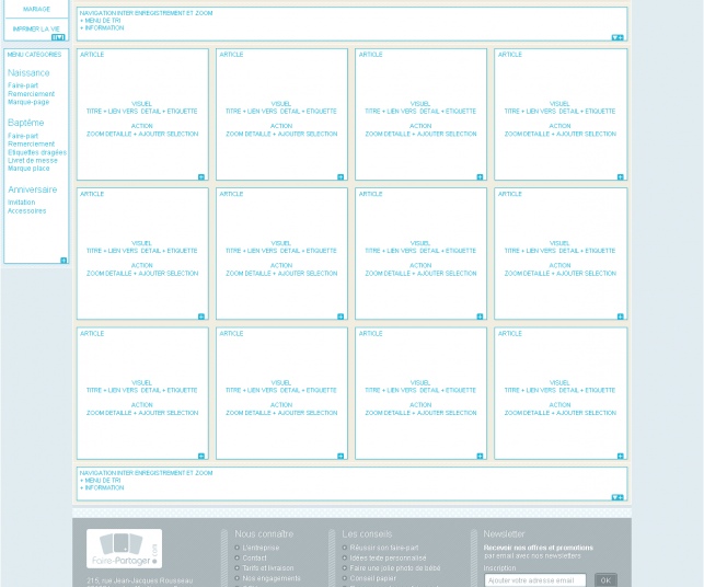 Proposition de maquette de page catégorie
