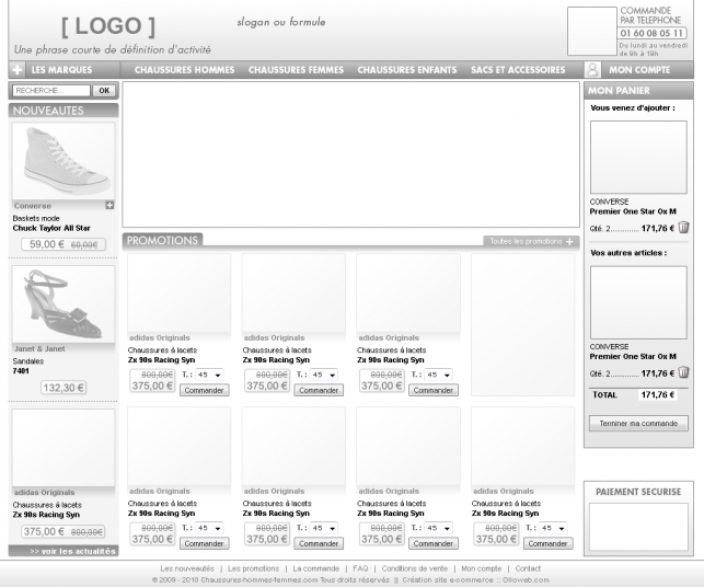 Proposition n°4 de maquette pour la page d'accueil.